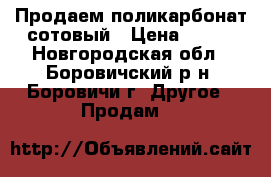 Продаем поликарбонат сотовый › Цена ­ 300 - Новгородская обл., Боровичский р-н, Боровичи г. Другое » Продам   